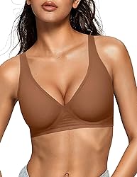 OEAK Womens Deep V Bras Wireless Comfortable Bra