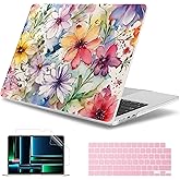 May Chen Compatible with M4 MacBook Air 15 Inch Case 2025 2024 2023 A3241 A3114 A2941 M3 M2 with Liquid Retina Display & Touch ID, Plastic Hard Shell Cover - Abstract Florals