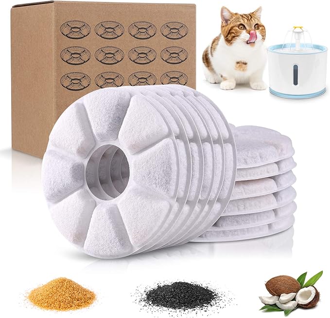 Cat Water Fountain Filter Replacement, 12 Pack Replacement