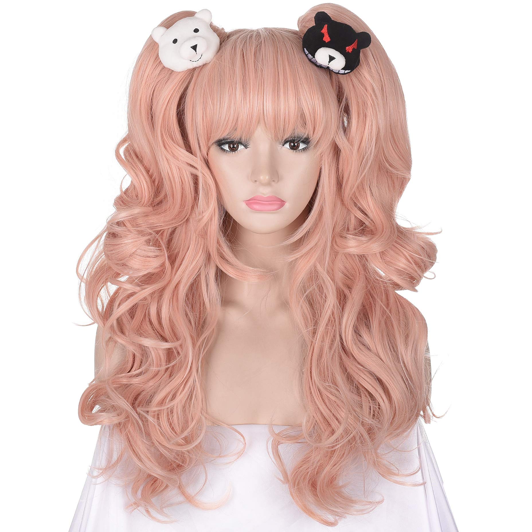 Danganronpa Junko Enoshima Cosplay Wig Game Cosplay 65cm Pink Ponytail