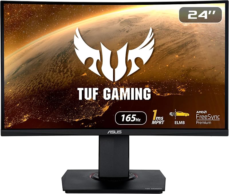ASUS TUF Gaming VG24VQR 23.6 inch Curved Full HD 165Hz FreeSync Premium