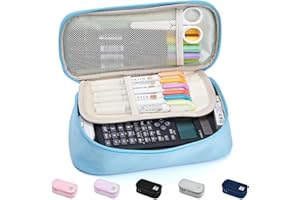 SPACEMATE Pencil Case Pouch Bag School Supplies for Girls and Boys, Large Big Capacity Aesthetic Pen Case, Simple Zipper Stationery Bag for Women Men Adults, Light Blue, 1800ml