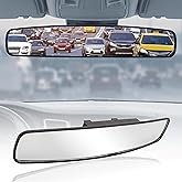 Goodyear 17” Panoramic Rear View Mirror – Universal Wide Angle Rear View Mirror for Car/SUV/Truck – Anti-Glare, Clip-On Large