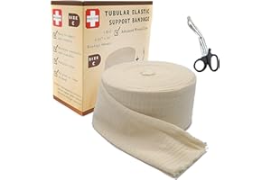 MEDCORE Premium Elastic Tubular Medical Bandage - Size C Stockinette, 2.65 inches x 33 Feet Plus one Pair of Medical Scissors