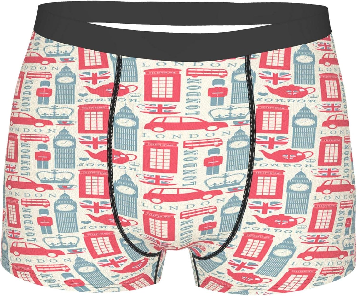Men's Underwear,London Popular British Culture Print,Boxer Briefs