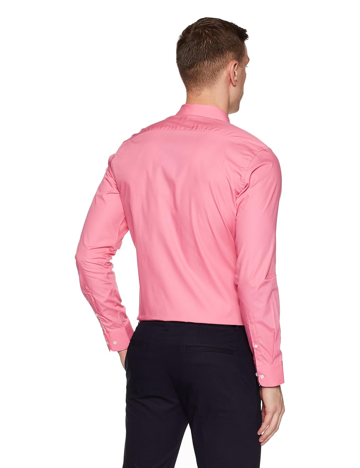 peter england men's solid slim fit formal shirt