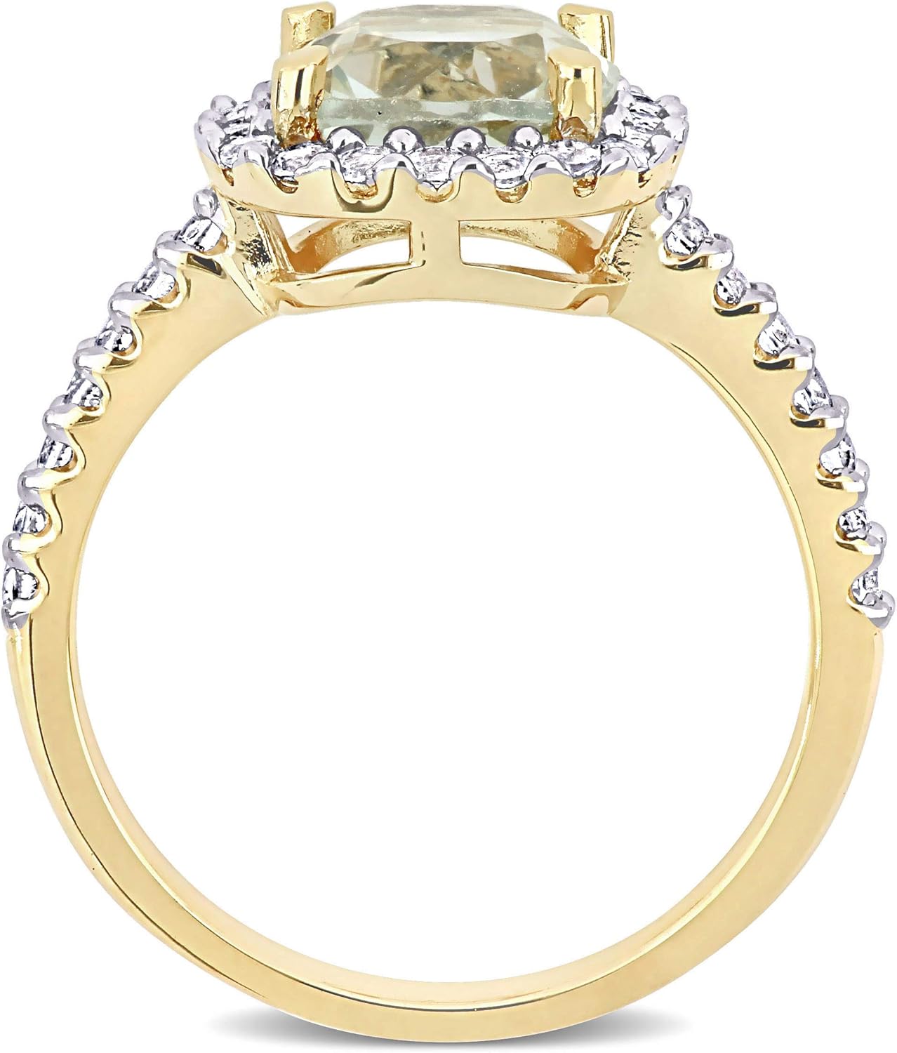 Abbie+Cleo Womens Cushion Cut Gemstone Halo Statement Ring in Flash Plated Sterling Silver: Jewelry