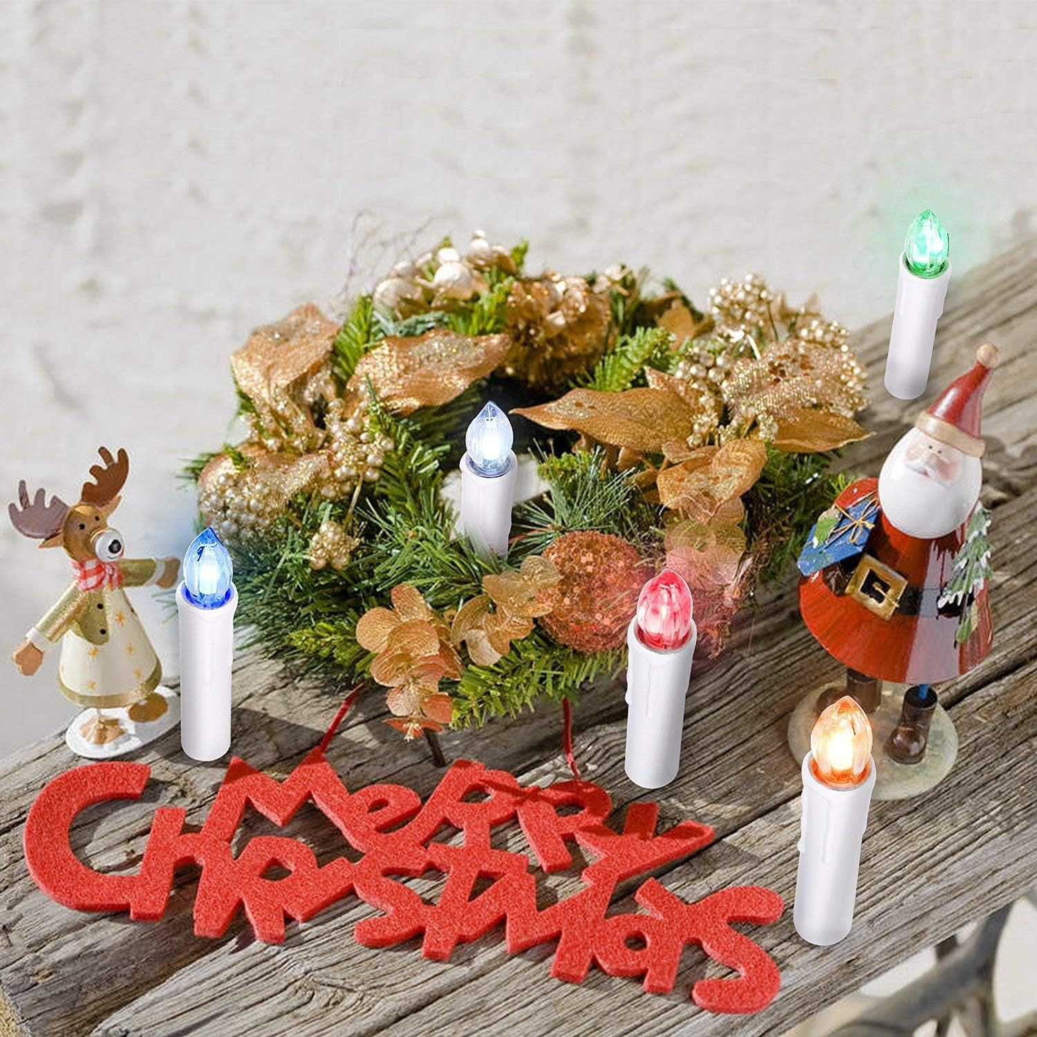 30 Pcs L Led Wireless Christmas Candle Light Remote Control Xmas Tree Lighting Decor Rgb 10 20 30 Pcs For Christmas Halloween Wedding Party Events Decoration Home Kitchen Indoor Lighting