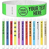 WristCo Custom Printed Wristbands | Super Rush | Fast Delivery – Select a Color Quantity & Personalize w/Clipart Text & Logos - Tyvek Wrist Band ID Bracelets for Events Party Security Admission VIP
