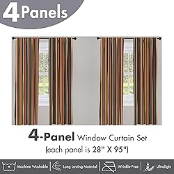 Ambesonne Striped Window Curtains Pack of
