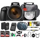 Nikon COOLPIX P1100 Digital Camera (26541) &amp; Camera Bag Bundle | For Photography &amp; Video | Photo Software + 2x 64GB Memory Cards + Tripod + Filter Kit + Charger + More