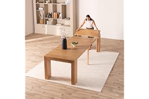 Transformer Table Dining Room Table for 2 to 12 approved by Marie Kondo, Expandable Dining Table, Natural Wood Dining Table, Extendable Kitchen Table, Space Saving Furniture (Natural Wood, Table Only)