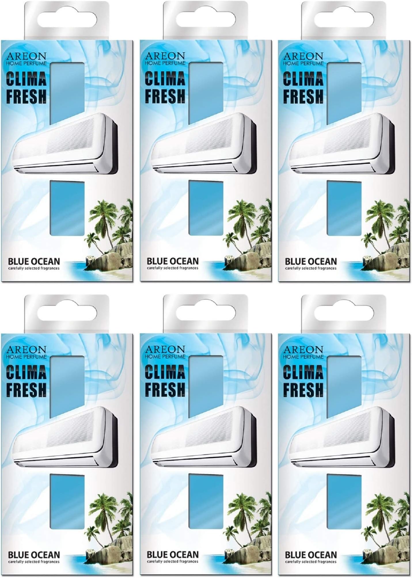 AREONClima Air Freshener Home Conditioner Blue Ocean Multi Pack Set of 6