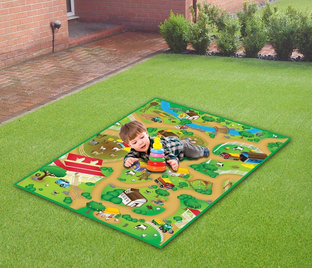 Children's Padded Farm Play Mat, Wipe Clean & Water Resistant for Use