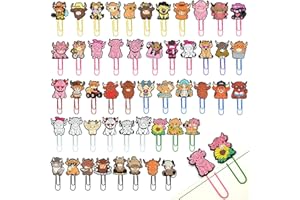 Cute Paper Clips, 50Pcs Highland Cow Bookmark Paperclips Bulk Metal Fun Cute Cow Planner Clip Charms Clamp Desk Accessories S