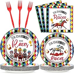 100Pcs Derby Day Plates and Napkins Party Supplies