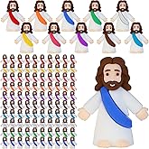 100 Pcs Little Jesus Figures, Mini Jesus Figurines in Bulk Tiny Jesus Christ Toys to Hide and Seek Christian Sunday School Religious Party Favors Baby Jesus Baptism Gifts for Easter Egg Stuffers