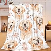 citari Golden Retriever Blanket Funny Dog Decor Throw Blanket Gifts for Girls Boys Super Warm Soft Plush Lightweight Fleece Flannel Winter Couch Bedding Blankets for Kids Adults Women Men 50"X40"