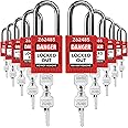 TRADESAFE Lockout Tagout Lock Sets, 10 Red Keyed Alike Safety Padlocks, 2 Keys Per Lock, OSHA Compliant Loto Locks, for Lock Out Tag Out Stations - Premium Grade
