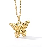 VAttract Butterfly Choker Necklace 18K Gold Plated Butterfly Necklace, 15 Inch Choker Chain, Great Present for Wife or Girlfriend
