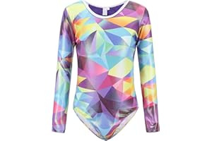 Ukyzddio Leotards for Girls Gymnastics Ballet Dance Geometric Metallic Tank Leotards