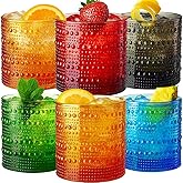 Khen Plastic Hobnail Drinking Glasses Set of 6 Neutral Tones Cups 14oz, Shatterproof & Unbreakable Acrylic Beaded Design, BPA-Free, Dishwasher Safe Indoor/Outdoor Drinkware for Water, Juice, Cocktails