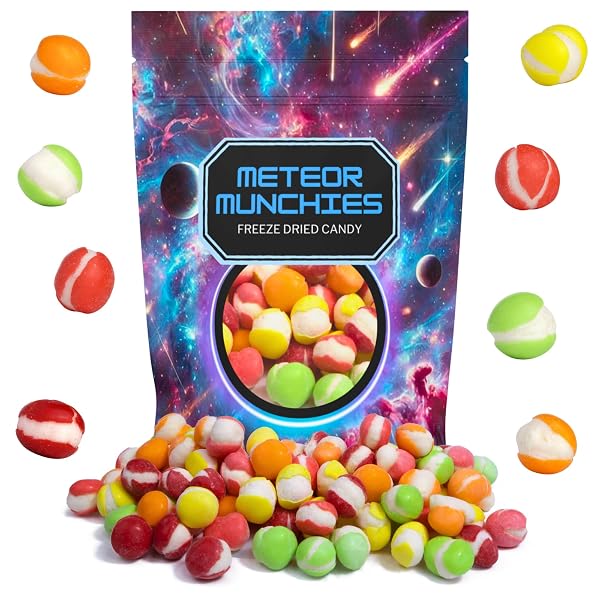 FREEZE DRIED ORIGINAL RAINBOW CRUNCH CANDY, ASSORTED FRUITY FLAVORS, SHARE SIZED, RESEALABLE BAG, 4.23 OUNCES
