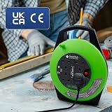 Desiretech 4 Socket Extension Lead 10m Portable Cable Reel Green Black view 8