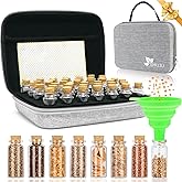 SMUJU 【40 Slots】 Seed Storage Organizer, Sturdy Seed Organizer Storage Box with Dual Zipper Bag and 42Pcs Label Stickers, Glass Seed Storage Container for Flower Vegetable Plants Garden Seeds Saving