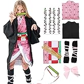 VZQI Halloween Cosplay Costumes Kamado Kids Anime Kimono Halloween Cloak