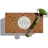 Jade Roller for Face - 100% Natural Jade Stone Massager Anti Aging Facial Therapy - Eye Puffiness Treatment Healing Neck Slimming Skin Care Tool Rose Quartz Roller Alternative by WITTY