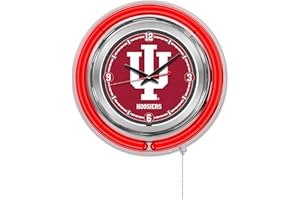 Holland Bar Stool NCAA Unisex-Adult Double Neon Ring, 15" Dia. Logo Clock