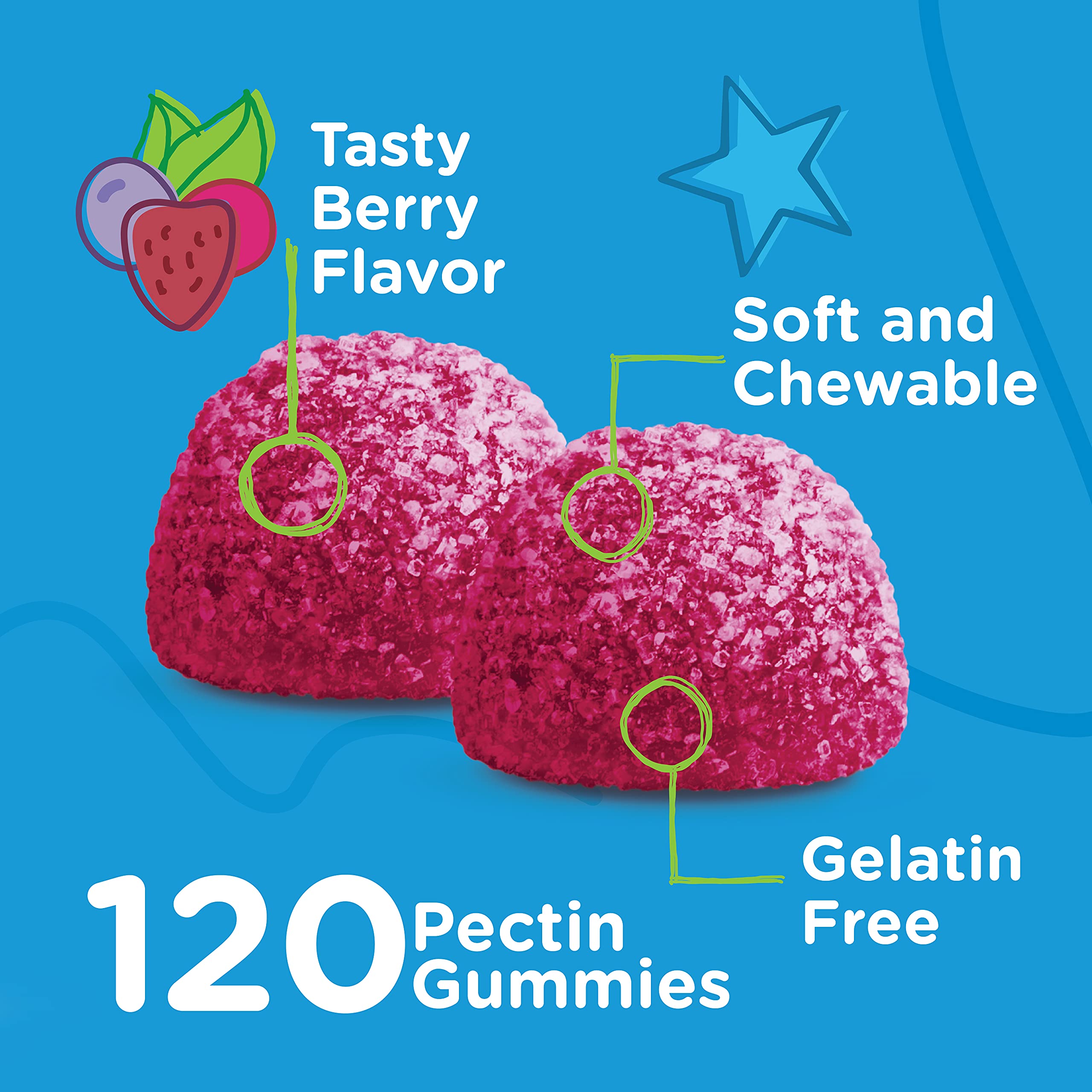 Viteey Vitamin D3 Kids Gummies 25mcg 1000 IU - Bone Health, Immune Health, Joint Muscle Support - Vegetarian, Gelatin Free, Gluten Free, GMO Free - Tasty Chewable Berry Flavored