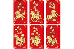2026 Year of The Horse Red Envelopes 24PCS - Lunar New Year Party Supplies Decorations Gifts New Year's Eve Favors