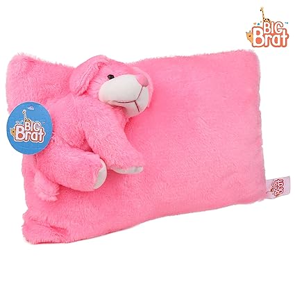 BigBrat 3D Non-Toxic Soft Fabric Cute Stuffed Dog Cushion Pillow Toy Gift for Kids 40cm (16 inch, Pink)
