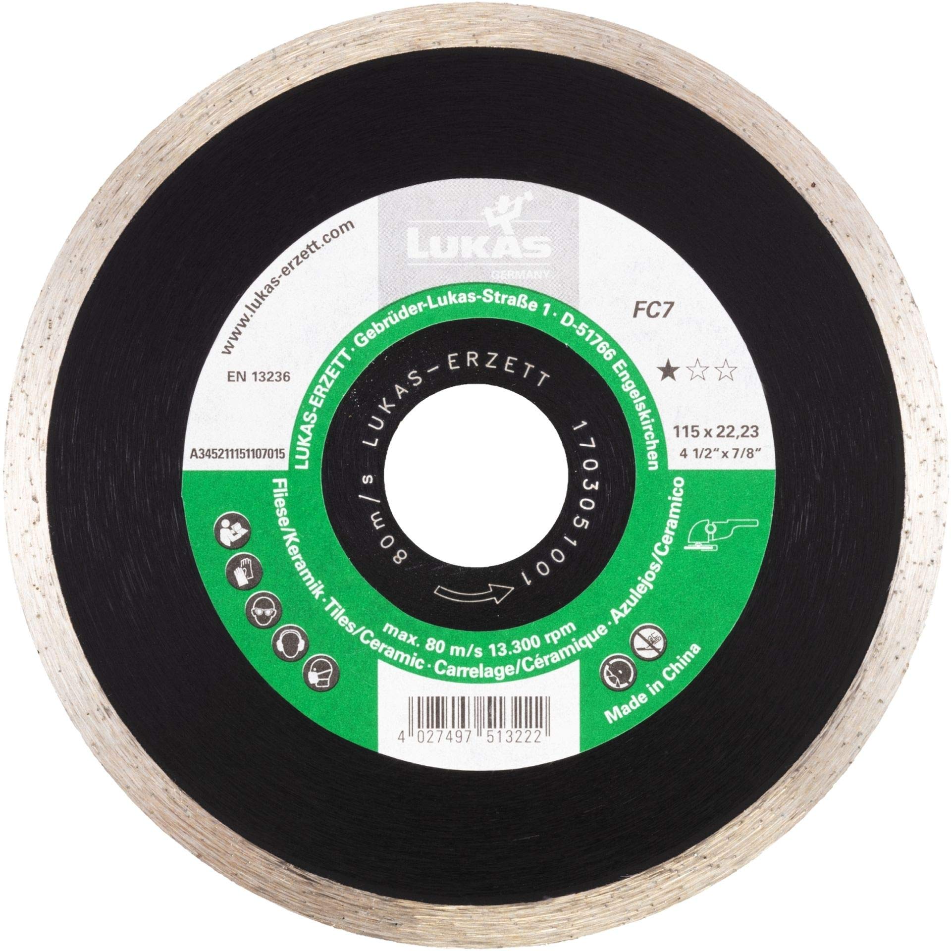 Lukas FC7 Diamond Cutting Disc for Tiles/Stone Diameter 230 mm for Angle Grinder