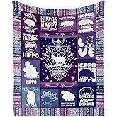 Homieblanket Hippo Blanket for Boys Girls, Cute Hippo Themed Design Printed Throw Blankets for Kids Lap, Chair Sofa, Warm Soft Cozy Blanket, 40"x 50"