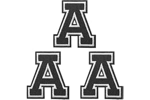 PATIKIL Iron on Letter Patches, 3 Pack Chenille Letter Patches Embroidered Patch for Repairing Jeans Clothing Bags Hats Shirt