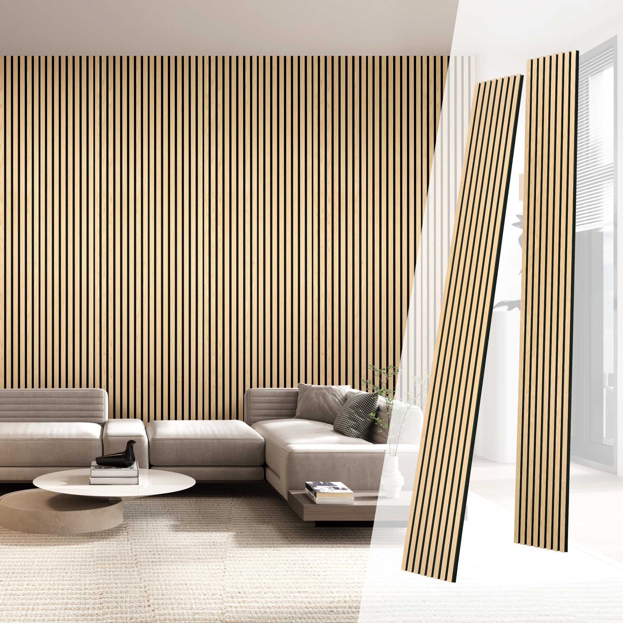 Photo 1 of **FACTORY SEALED** SOLD AS IS, NO REFUND/RETURN**
Wood Acoustic Panels for Interior Wall and Ceiling Decor, 2 Pieces 3D Slat Fluted Soundproof Panel Accent for Livingroom, Bathtub, Gaming, Studio, 110 × 12.6inch, Wood White