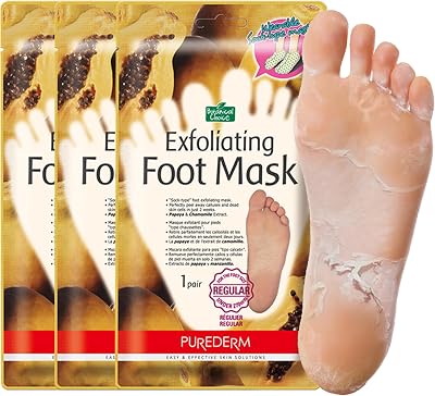 Purederm Exfoliating Foot Mask Papaya Chamomile Sock Peel Callus Dead Skin 1