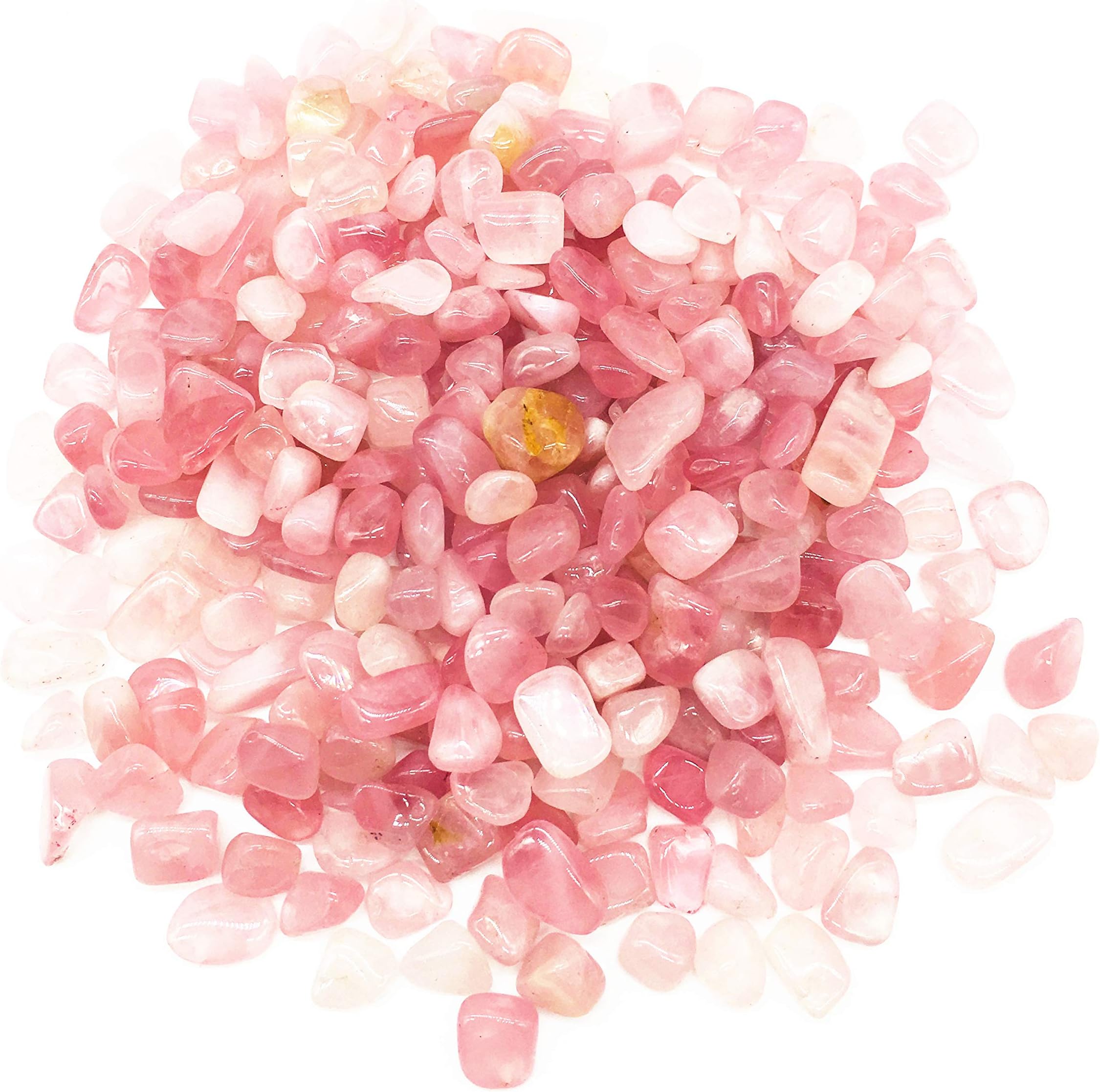 Xinxingshuo 1 lb Rose Quartz Small Tumbled Chips Crushed Stone Healing Reiki Crystal Jewelry Making Home Decoration (Rose Quartz)