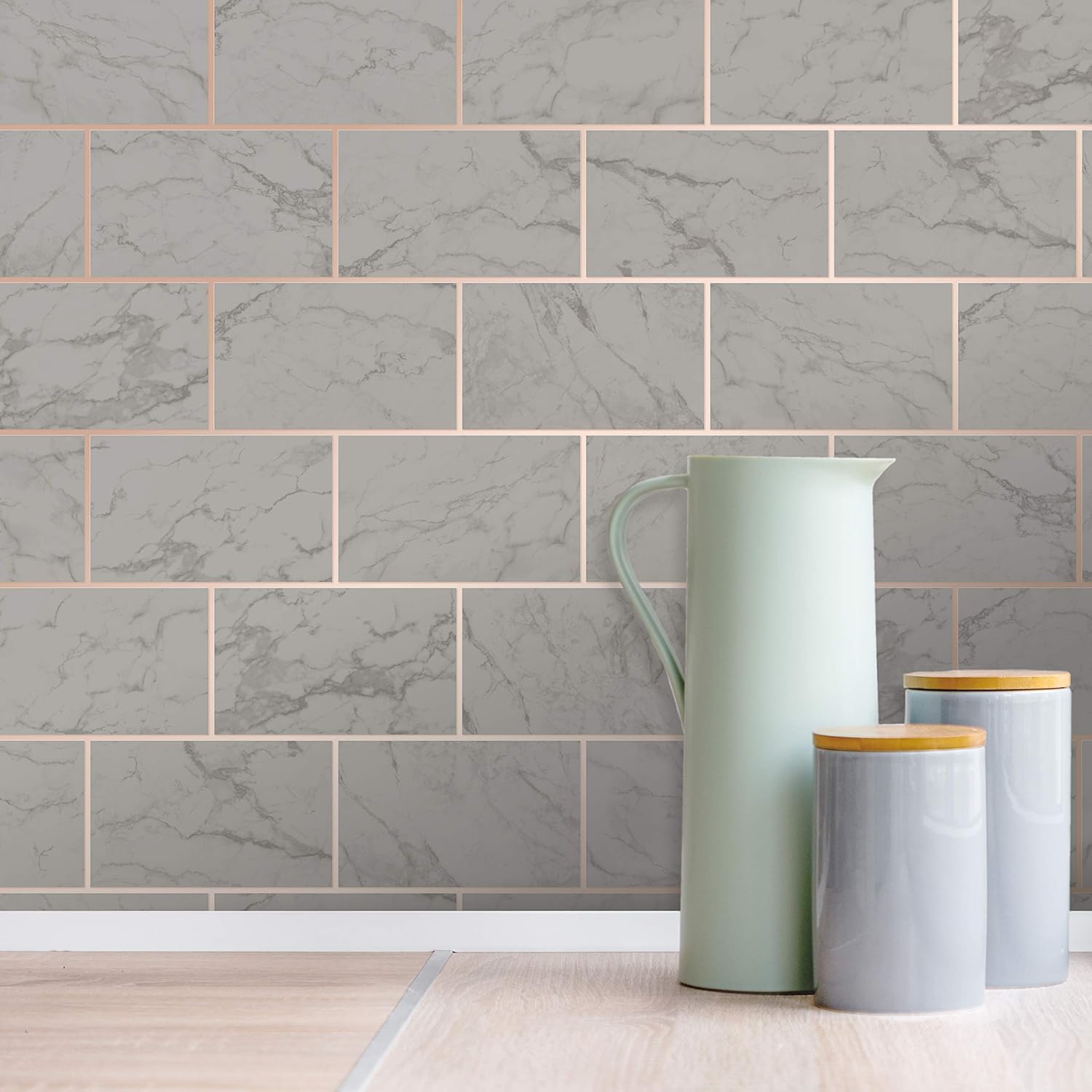 Crown M1511 Metro Brick Marble Charcoal, 20.5 x 396 cm - Image 3
