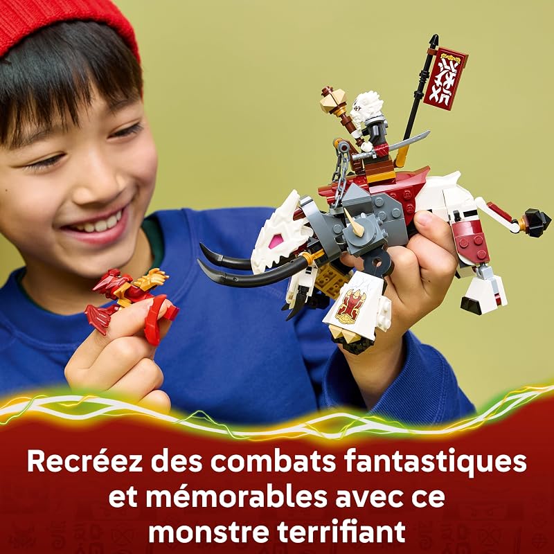 Ninjago Zilvar et Grimtak la Bête Draconique - Jouet Ninja avec Figurine & 3 Minifigurines Dont Kai & NYA - Cadeau d'anniversaire pour Garçon dès 7 Ans ou Fan du Soulèvement des Dragons 71863