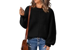 NALANISA Womens Fall Winter Sweaters 2024 Long Sleeve Crewneck Ribbed Knit Chunky Pullover Sweater Tops Fashion Clothes