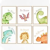 LOVEDMORE Dinosaur Wall Art Prints | Dinosaur Room Decor for Boys & Toddlers | UNFRAMED 8x10 Inch Set of 6