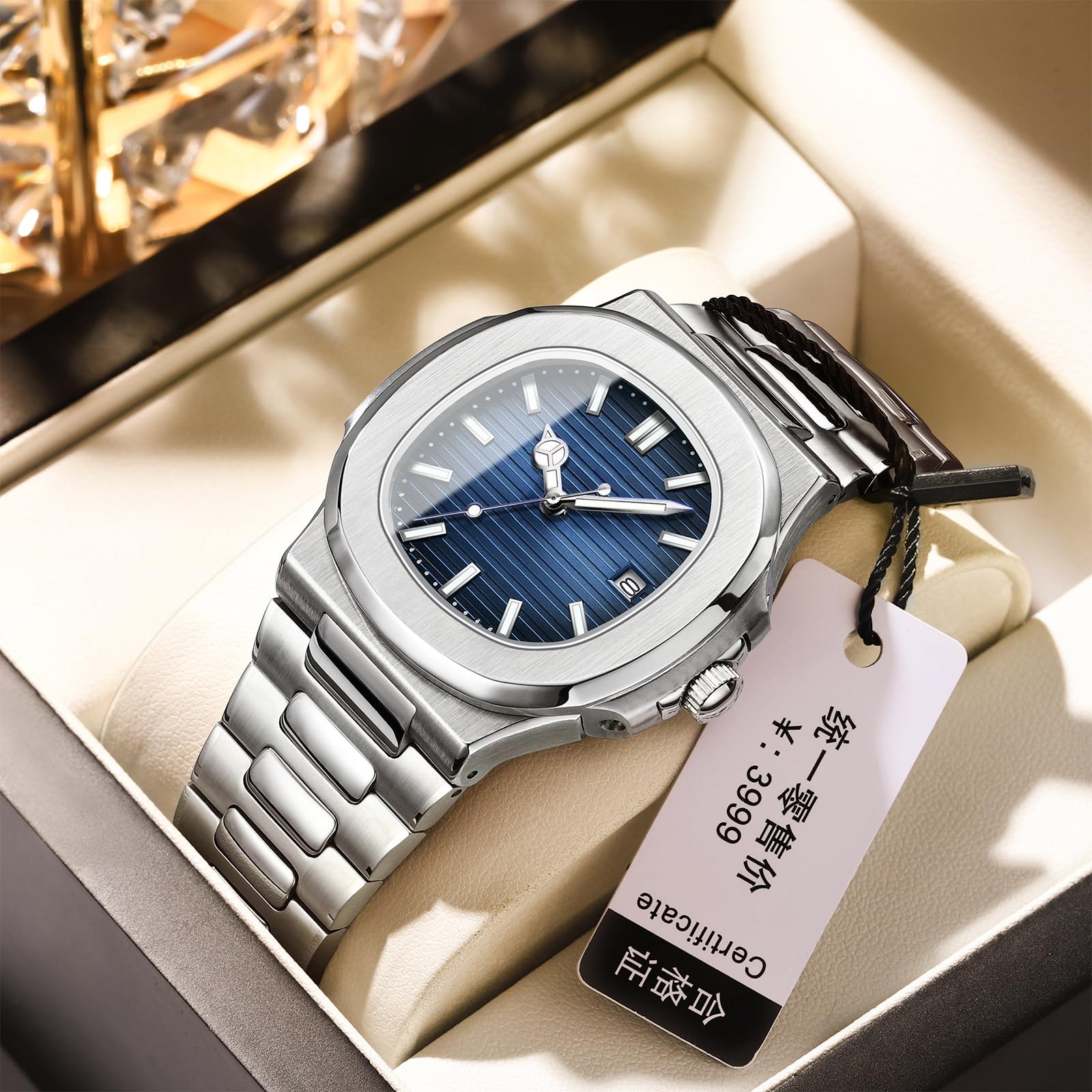 Men Quartz Movement Watch，Waterproof Luminous Men's Watch, Stainless Steel Strap Business Watches