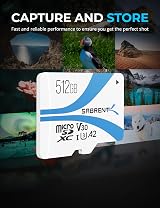 SABRENT 512GB Micro SDXC V30 A2 U3 UHS-I 100MB/s 4K 8K Memory Card Photo Video view 2