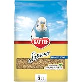 Kaytee Supreme Parakeet Food 5 Pounds | Balanced daily nutrition. Parakeet bird food with seeds and grains. Bird seeds, no artificial colors, naturally preserved