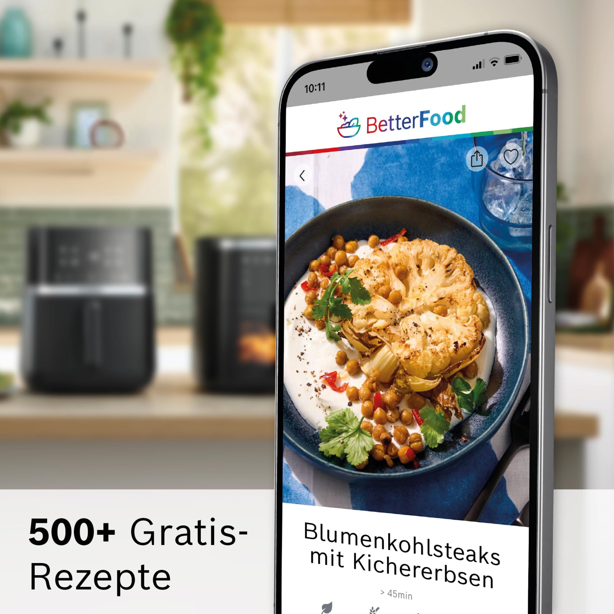 Bosch Heißluftfritteuse Serie 6, XXL Air Fryer, creme, 7,2 L Fassungsvermögen, beleuchtetes Sichtfenster, 7 voreingestellte Programme, bis zu 65% schnelleres Kochen, MAF671C0 7
