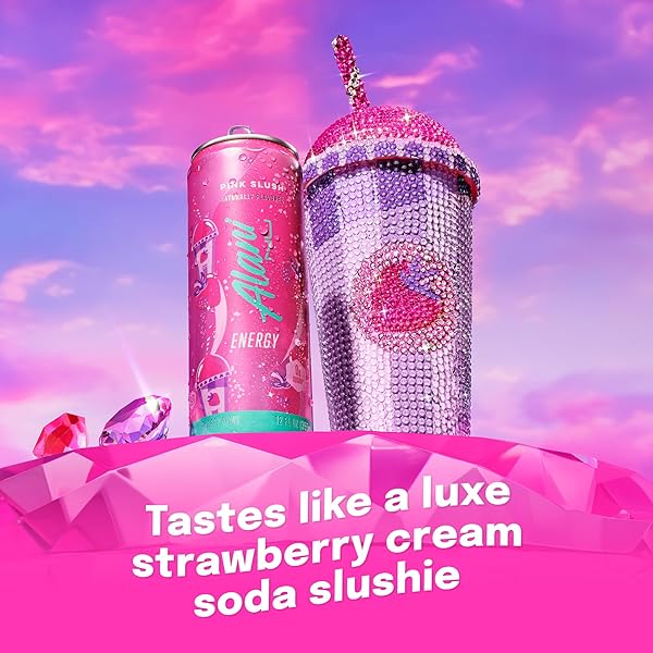 ALANI NU PINK SLUSH, SUGAR FREE, LOW CALORIE ENERGY DRINKS, 200MG CAFFEINE, BIOTIN, B VITAMINS, ZERO SUGAR, 5 CALORIES, 12 FL OZ CANS, 24 PACK